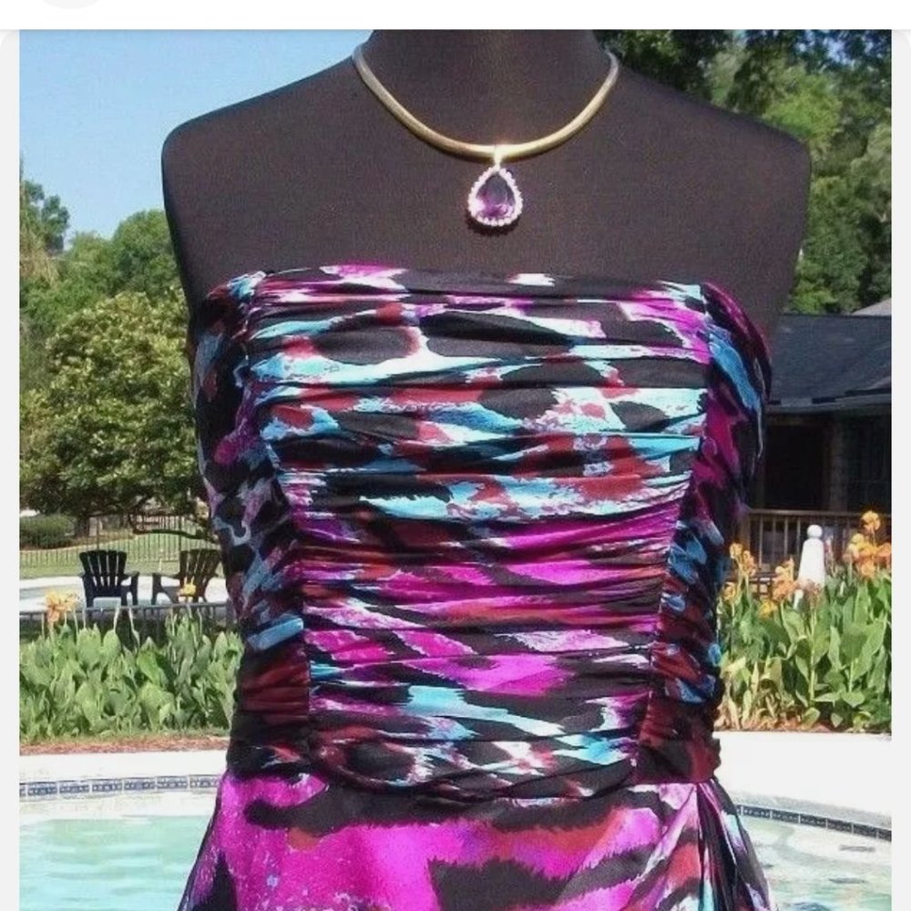 Cache Size 4 Bold Colors Strapless Mini Dress - image 1